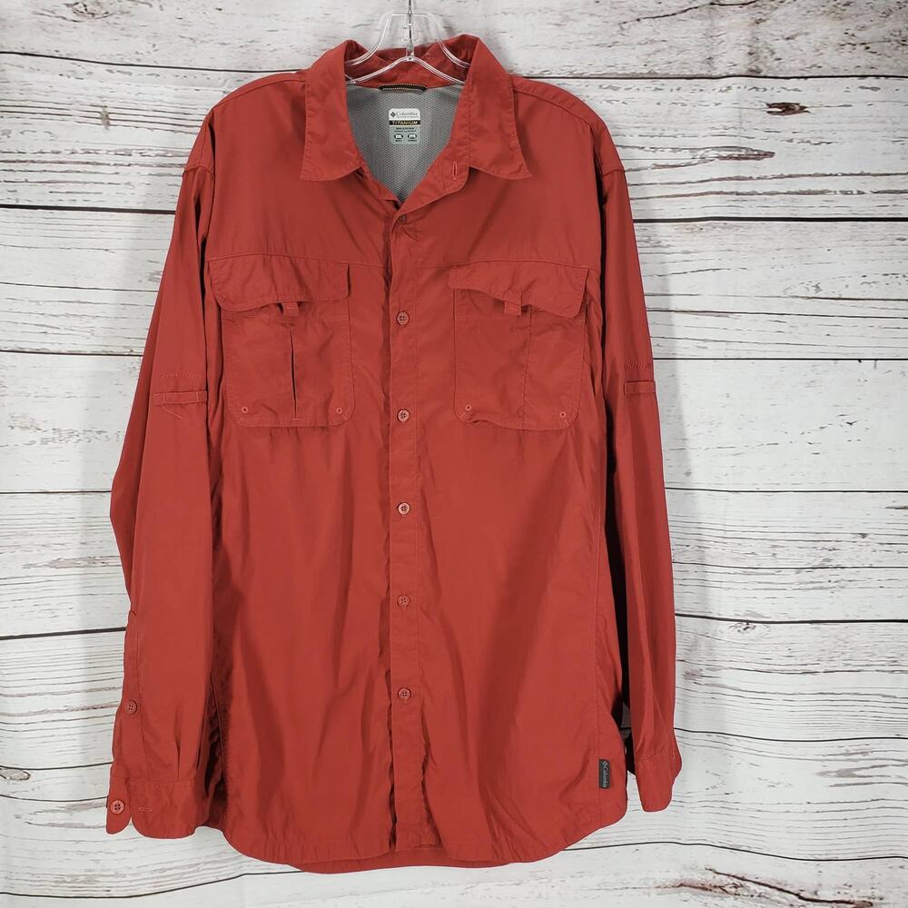 Columbia Sportswear Company Titanium Red Long Sleeve Shirt Size XXL